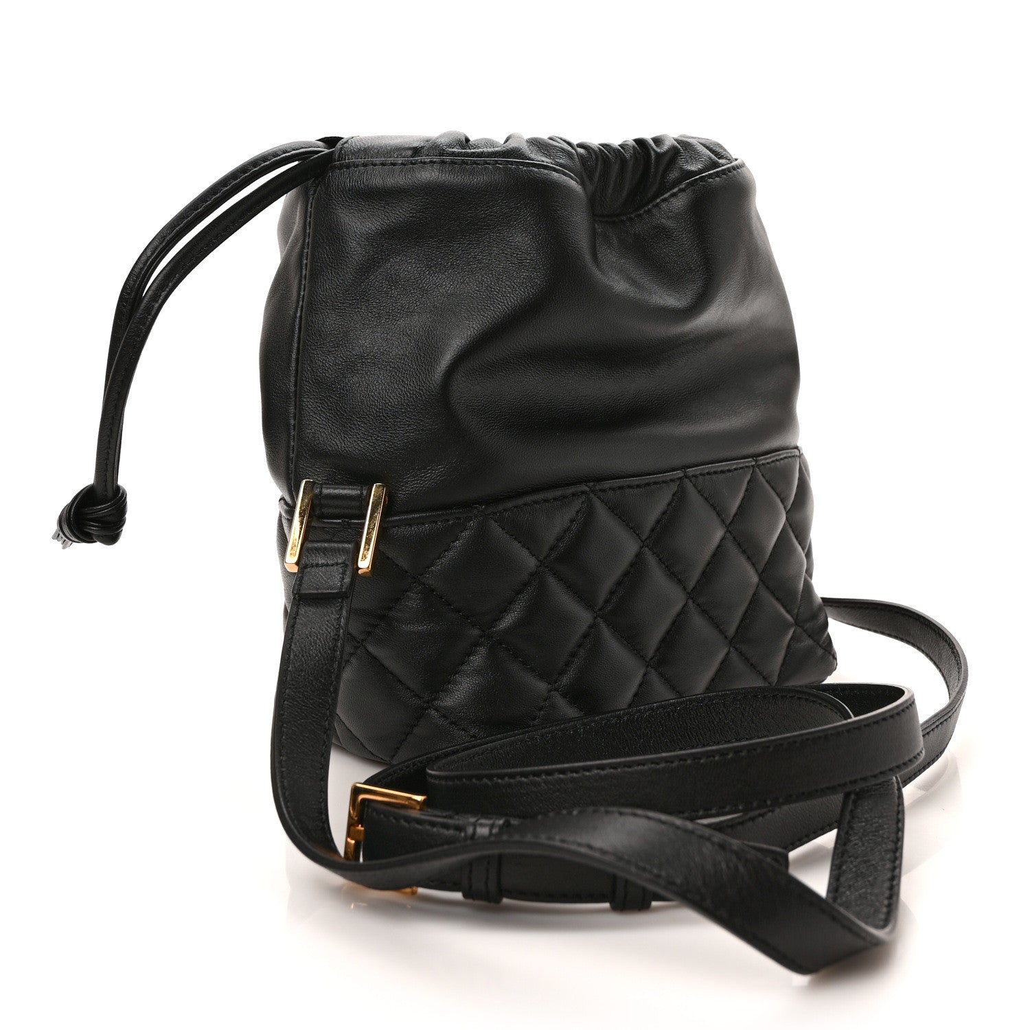 Versace Nappa Quilted Medusa Bucket Bag Black 3 of 8