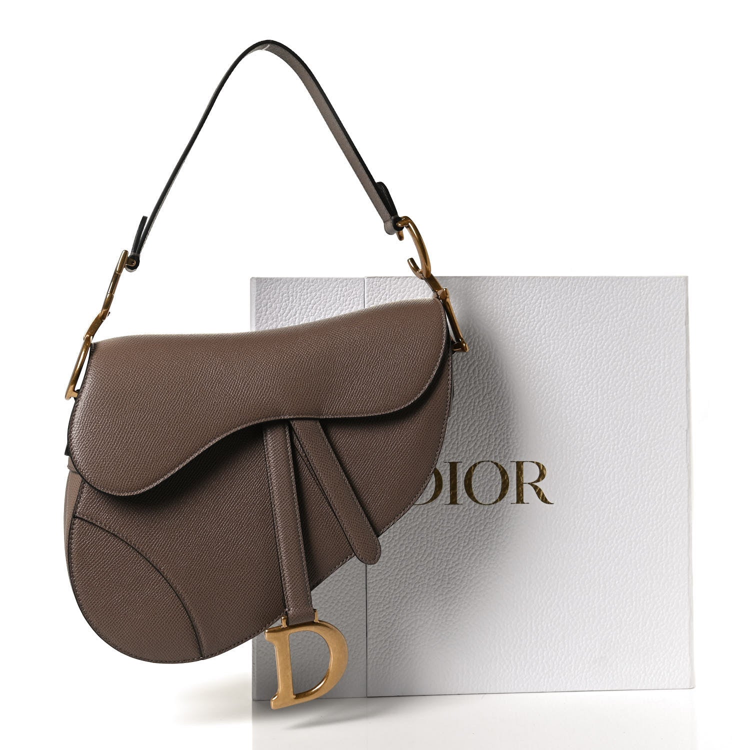 Christian Dior Grained Calfskin Saddle Bag Warm Taupe 14 of 14