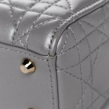 Christian Dior Metallic Lambskin Cannage Mini Lady Dior Grey 13 of 20