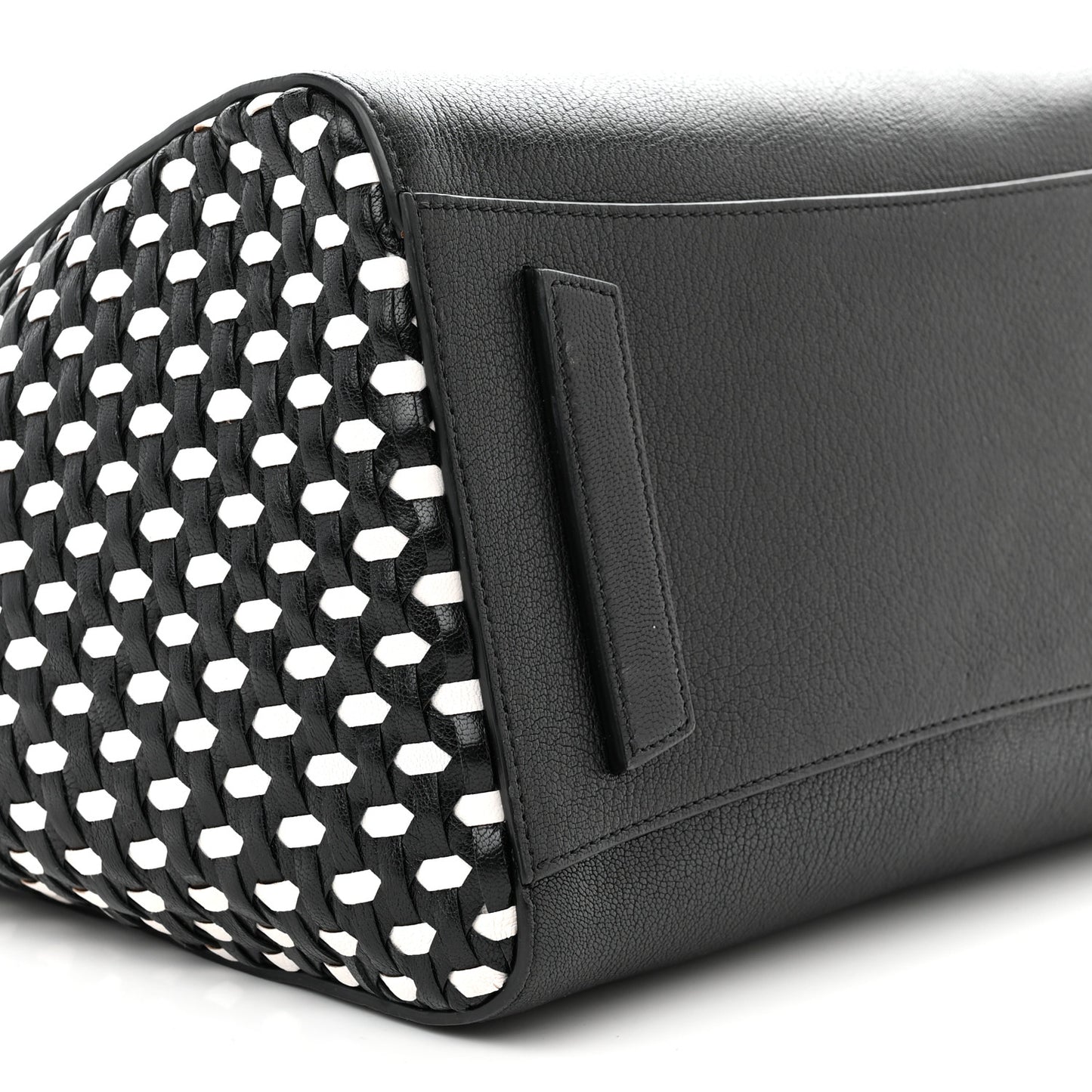 Sugar Goatskin Woven Medium Antigona Black White