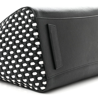 Givenchy Sugar Goatskin Woven Medium Antigona Black White 9 of 12