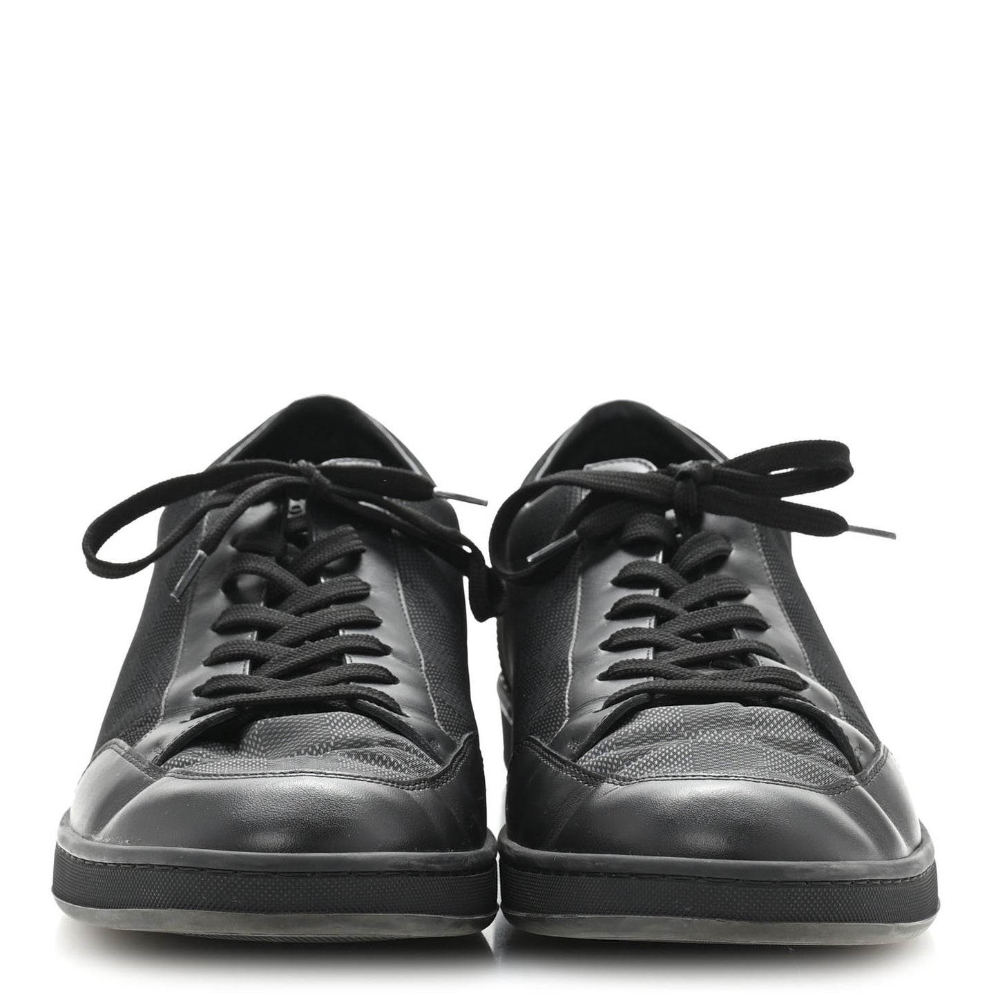 Calfskin Nylon Damier Offshore Sneakers 11 Black