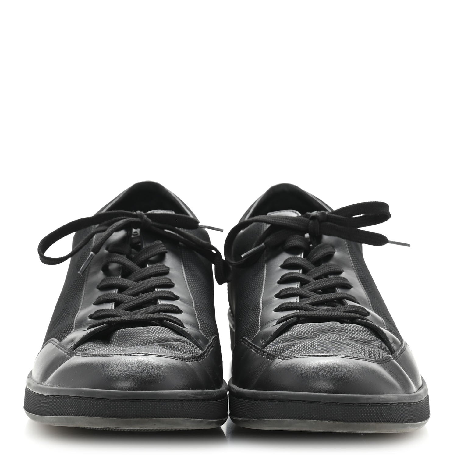 Louis Vuitton Calfskin Nylon Damier Offshore Sneakers 11 Black 3 of 9