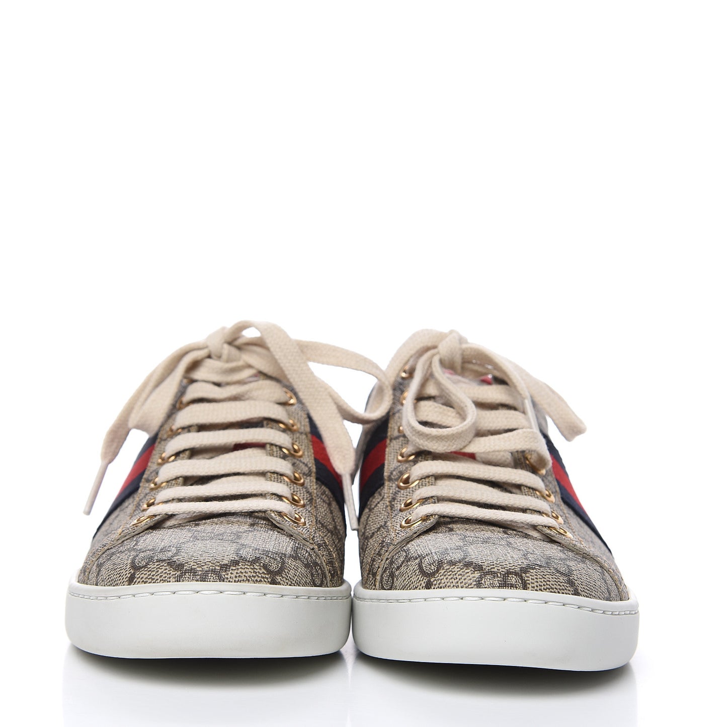 GG Supreme Monogram Womens Ace Low-Top Sneaker 35.5 Beige