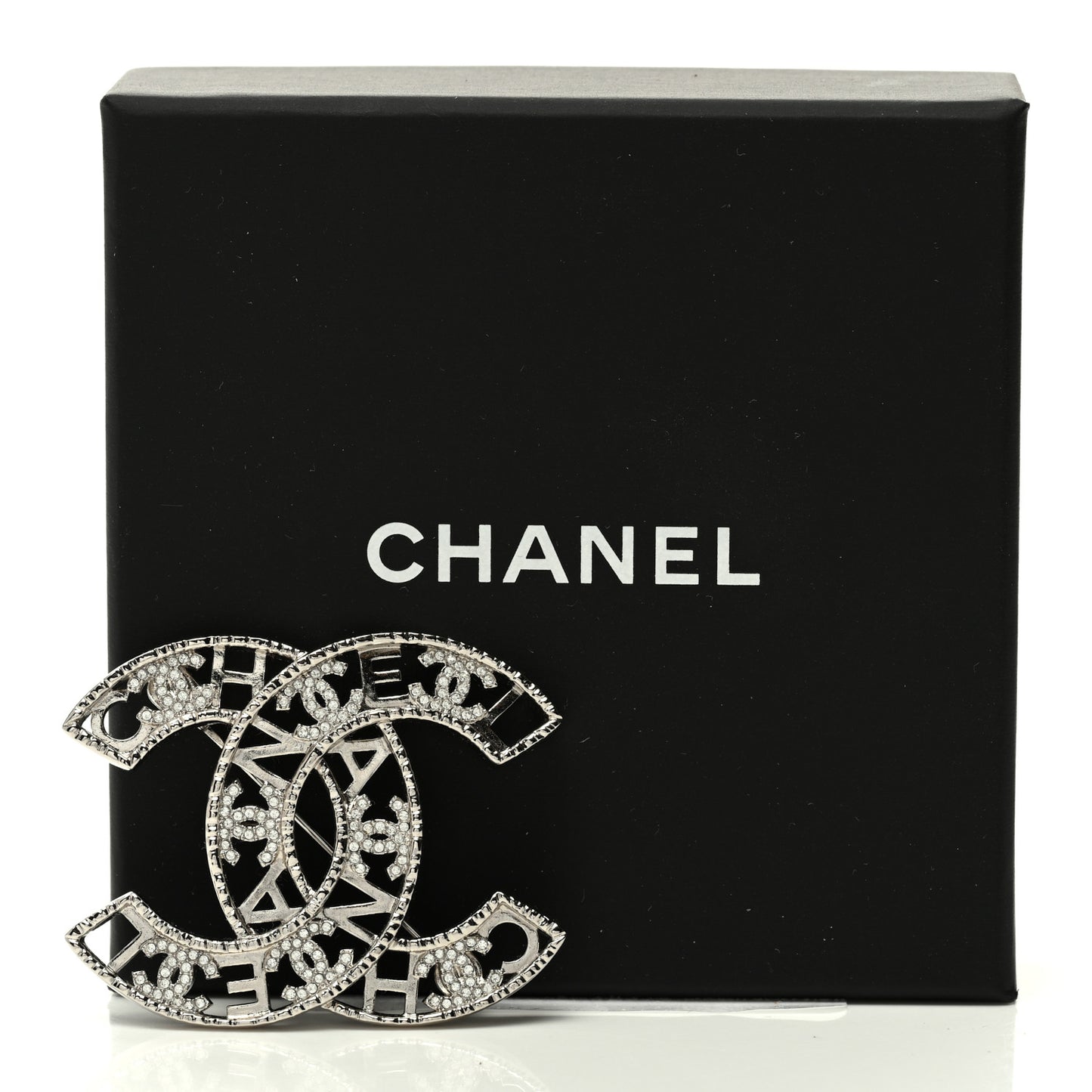 Crystal CC Brooch Silver