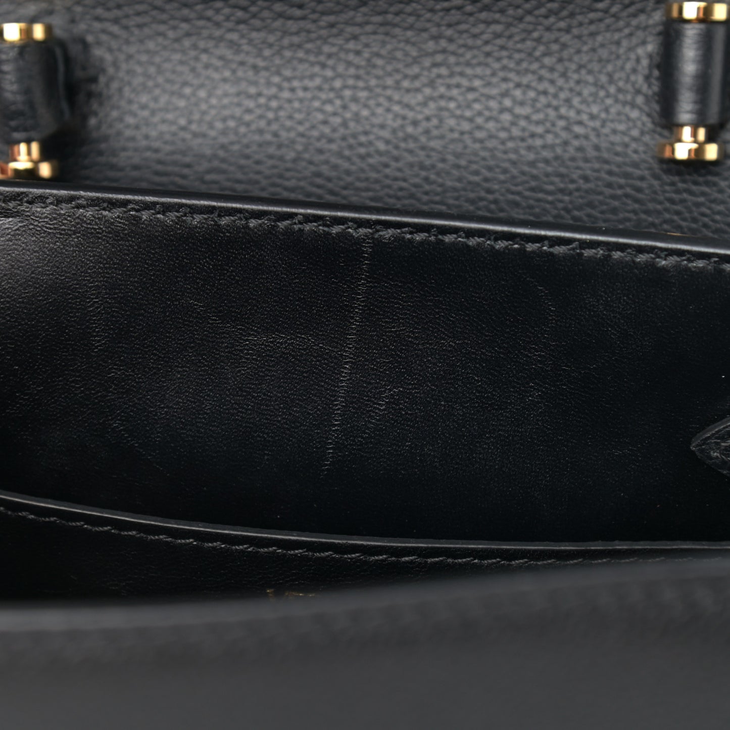 Grained Calfskin Small La Medusa Top Handle Bag Black