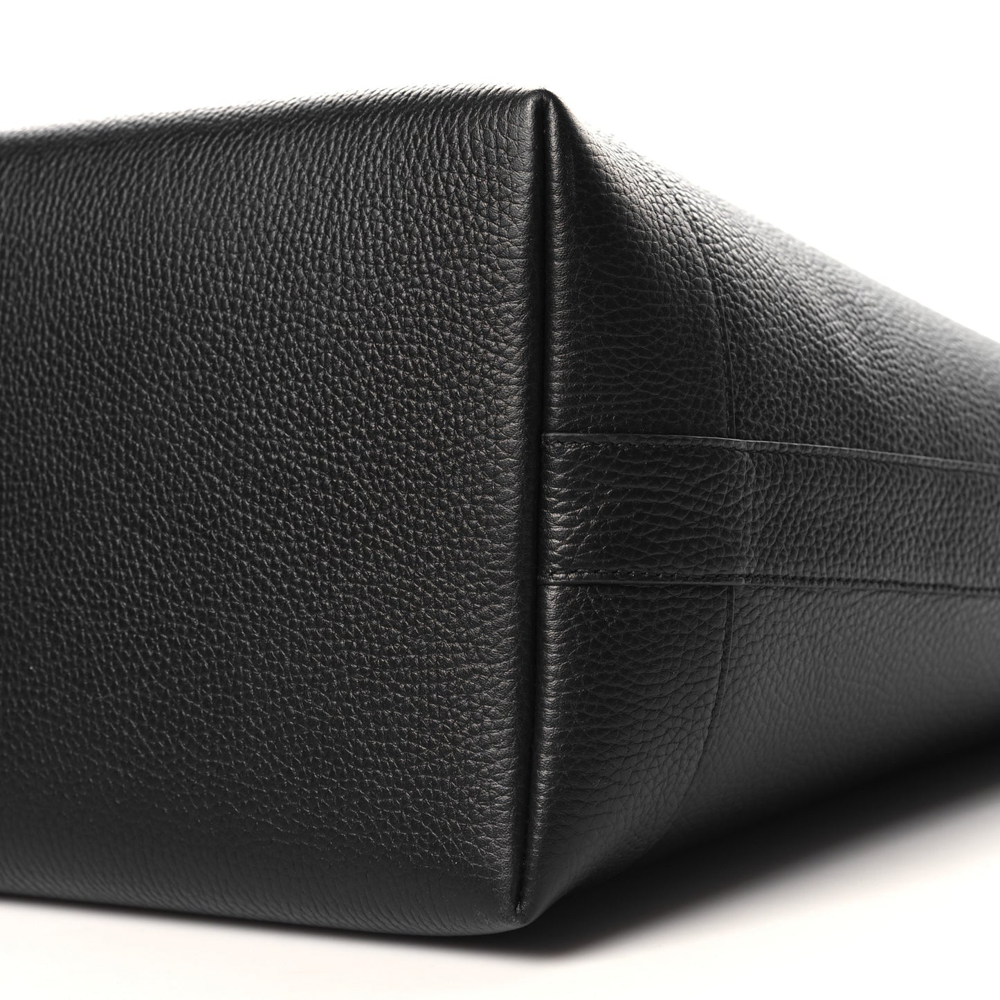 Grainy Calfskin Medium London Tote Bag Black