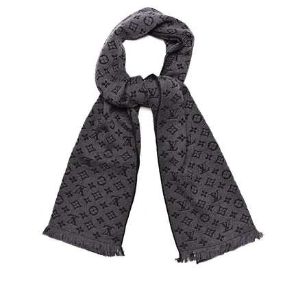 Louis Vuitton Wool Monogram Classic Scarf Charcoal Grey 1 of 4