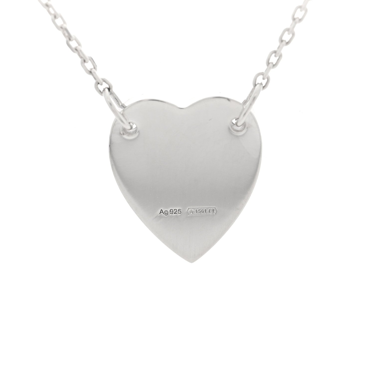 Gucci Sterling Silver Trademark Heart Pendant Necklace 4 of 6