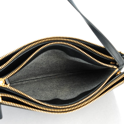 Celine Lambskin Large Trio Crossbody Bag Black 5 of 7