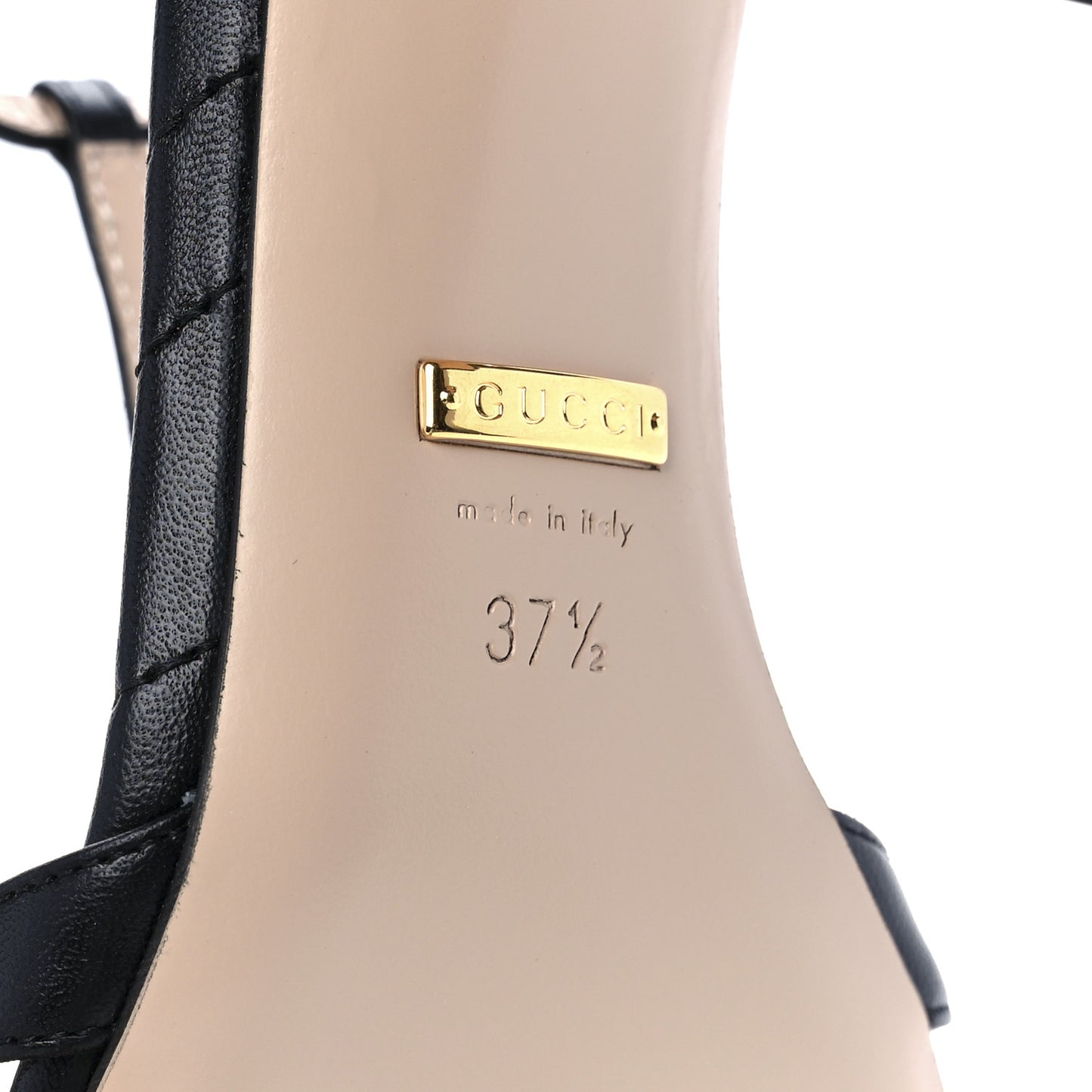 Nappa Matelasse T-Strap 40mm Sandals 37.5 Black