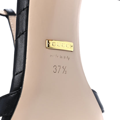 Gucci Nappa Matelasse T-Strap 40mm Sandals 37.5 Black 6 of 9