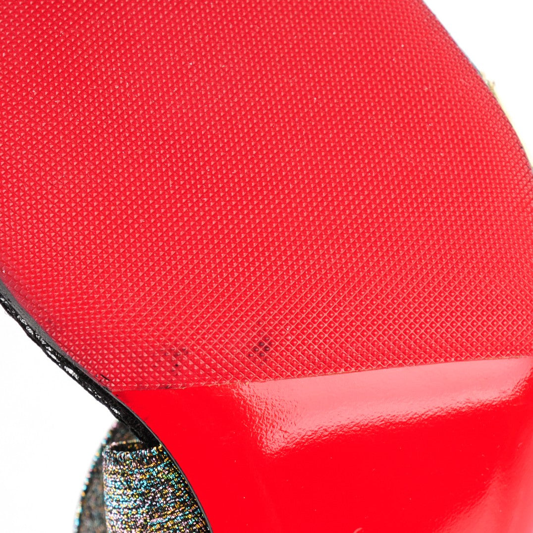 Specchio Calfskin Elastagram 100 Sandals 39 Black Multi