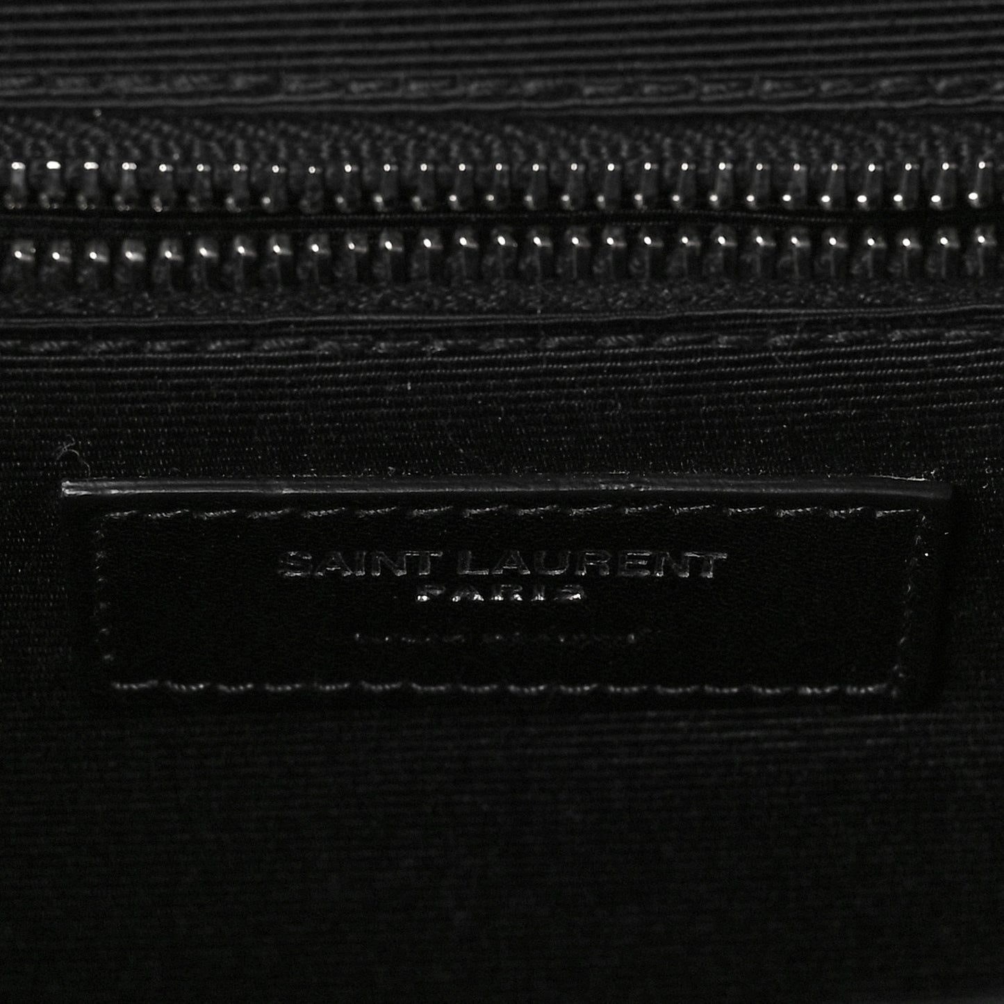 Grain De Poudre Textured Mixed Matelasse Large Triquilt Monogram Satchel Black