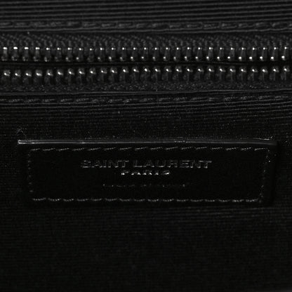 Saint Laurent Grain De Poudre Textured Mixed Matelasse Large Triquilt Monogram Satchel Black 7 of 9