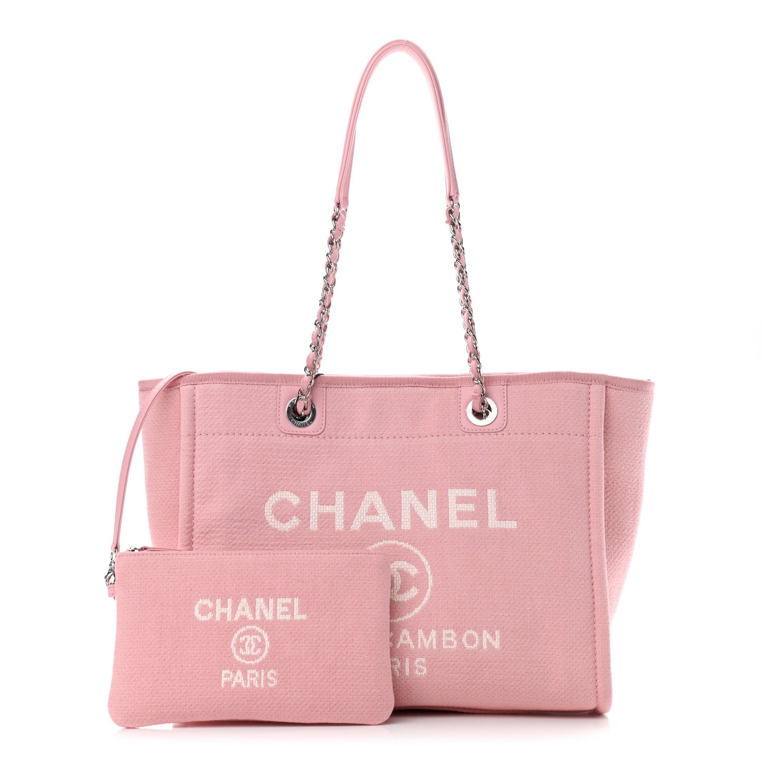 Chanel Mixed Fibers Small Deauville Tote Pink 1 of 9