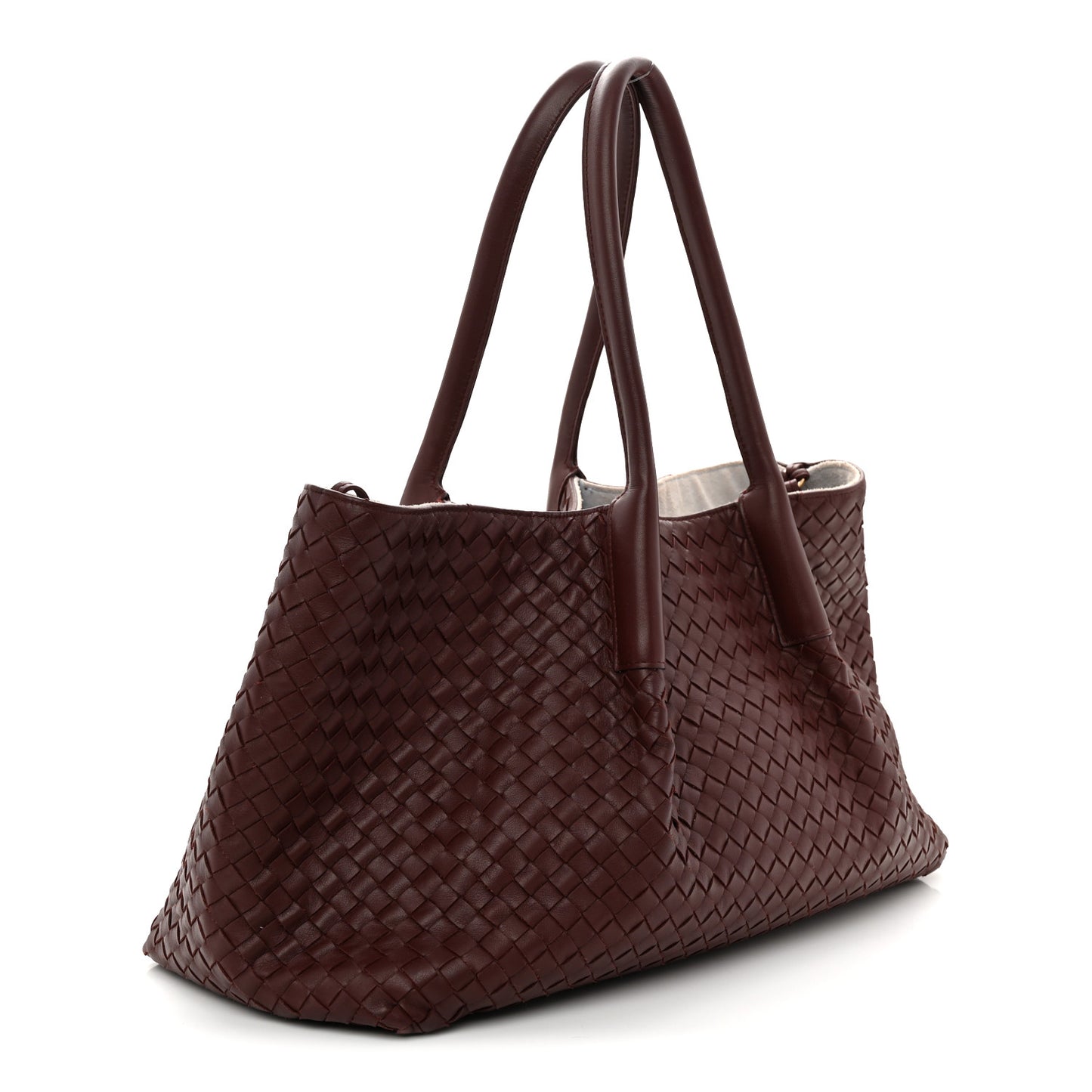 Calfskin Intrecciato Pinacoteca Reversible Tote Madder Brown Lunar
