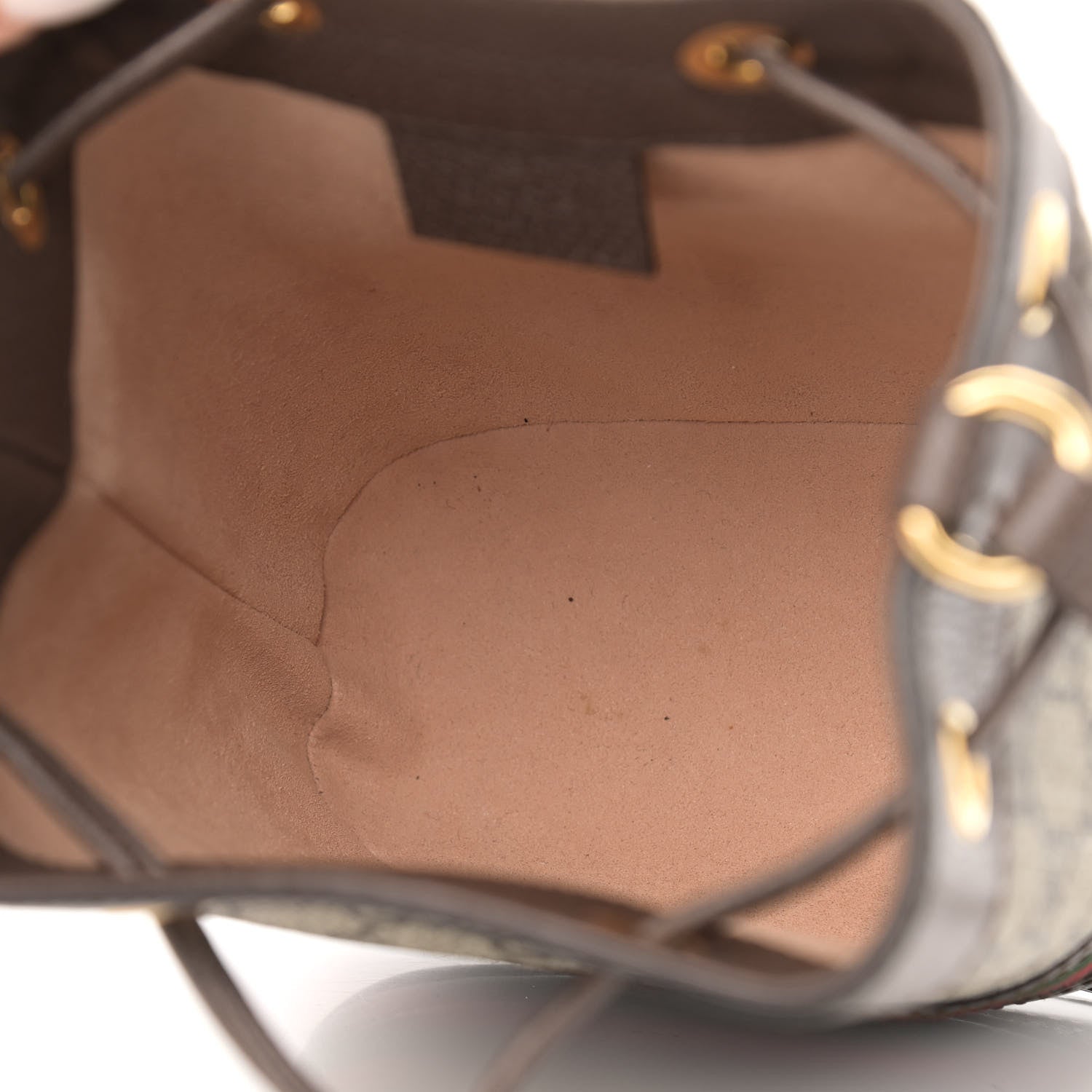 Gucci GG Supreme Monogram Web Mini Ophidia Bucket Bag Brown 5 of 10