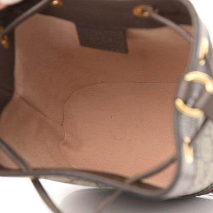 Gucci GG Supreme Monogram Web Mini Ophidia Bucket Bag Brown 5 of 10