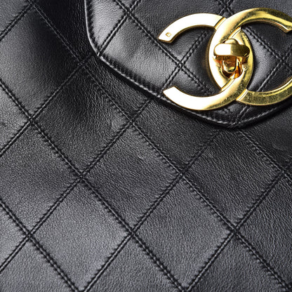 Chanel Calfskin Stitched XL Weekender Black 9 of 13
