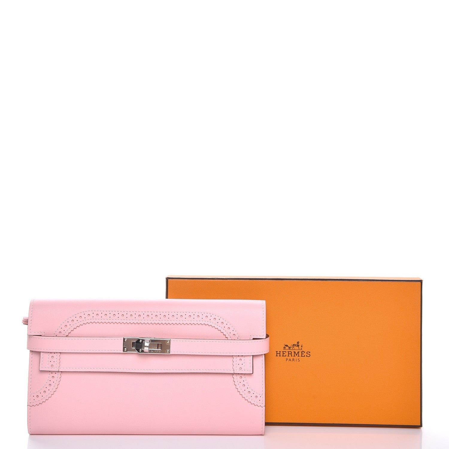 Hermes Swift Ghillies Kelly Longue Wallet Rose Sakura 8 of 8