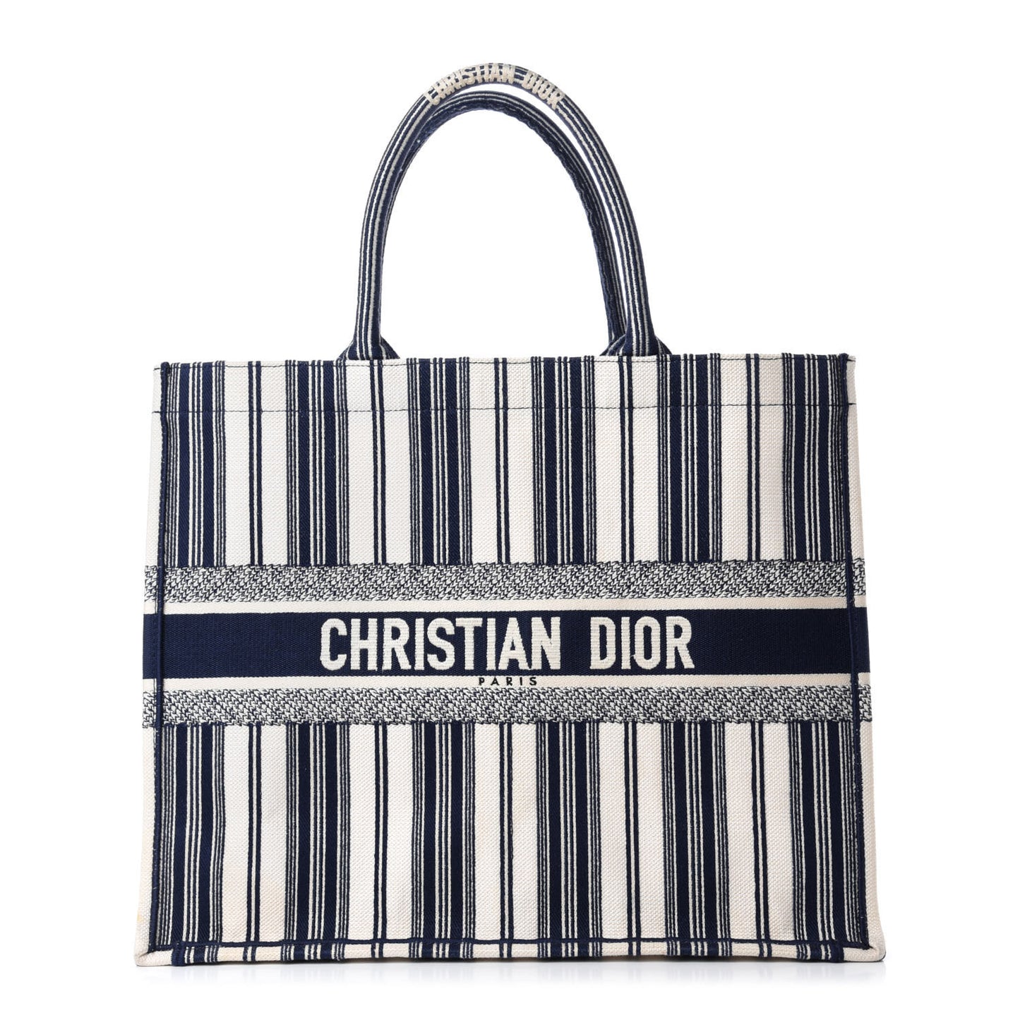 Canvas Embroidered Forte Dei Marmi Striped Book Tote Blue