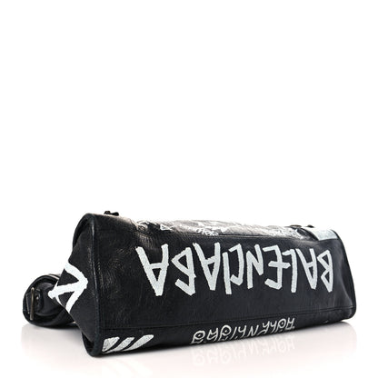 Balenciaga Agneau Arena Graffiti All Over Classic Hardware City Black White 4 of 10