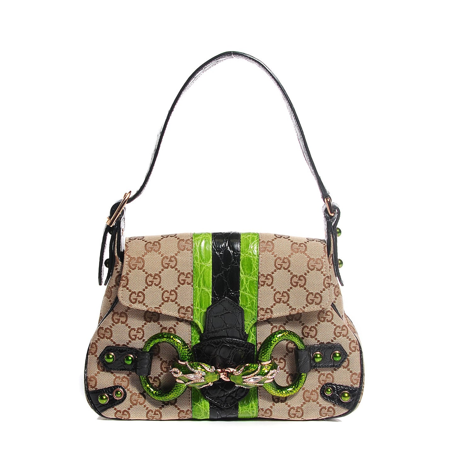 Monogram Alligator Web Tom Ford Serpent Snake Head Flap