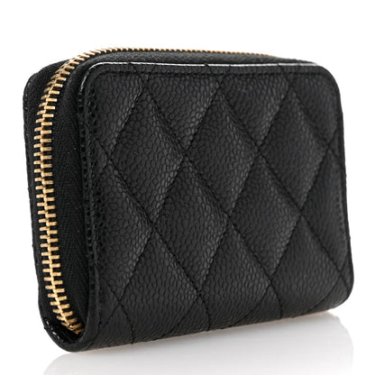 Chanel Caviar Quilted Zip Coin Purse Black 3 of 7