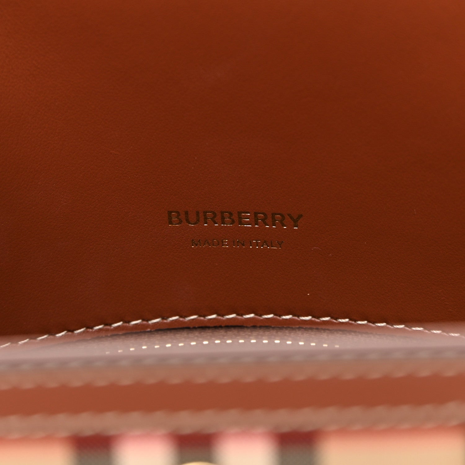 Burberry Calfskin Vintage Check Mini Two Handle Title Bag Archive Beige 6 of 10