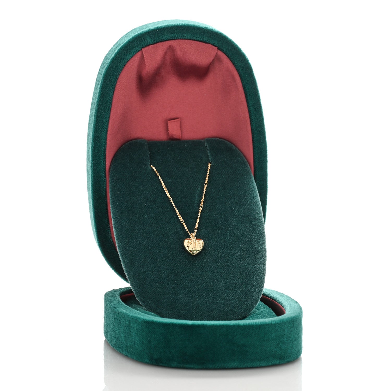 Gucci 18K Yellow Gold Le Marche Des Merveilles Bee Heart Pendant Necklace 4 of 4