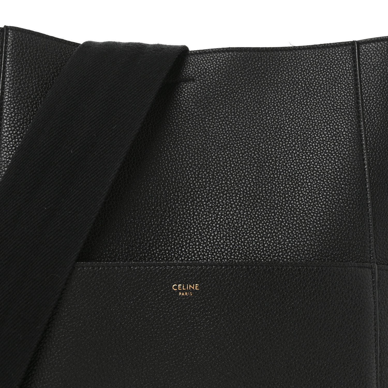 Celine Soft Grained Calfskin Sangle Bucket Bag Black 7 of 10
