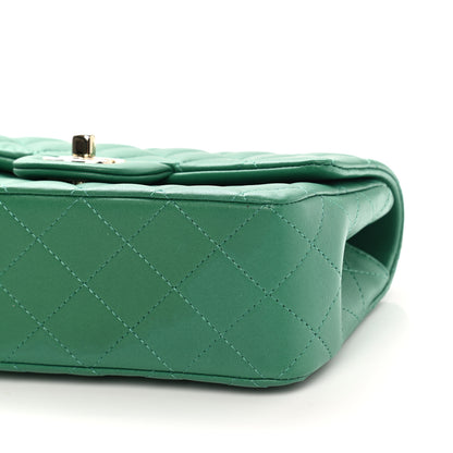 Chanel Lambskin Quilted Mini Top Handle Rectangular Flap Green 10 of 11