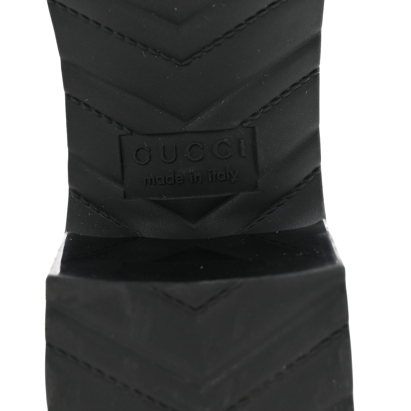 Rubber Gucci Logo Womens Platform 20/60mm Slide Sandals 36 Black