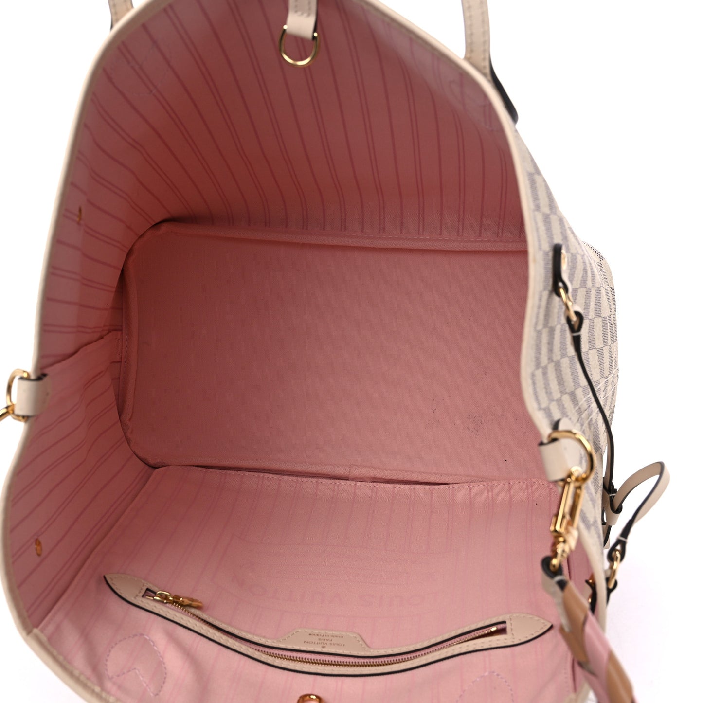 Damier Azur Braided Neverfull MM Pink