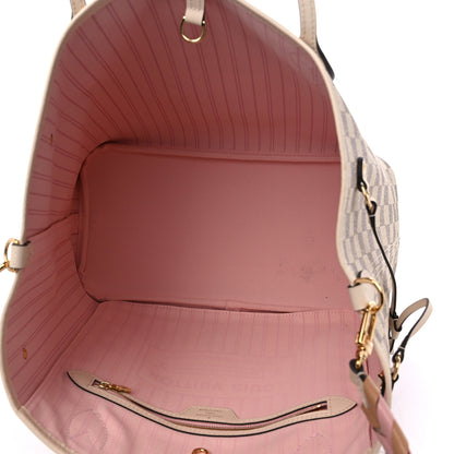 Louis Vuitton Damier Azur Braided Neverfull MM Pink 6 of 11