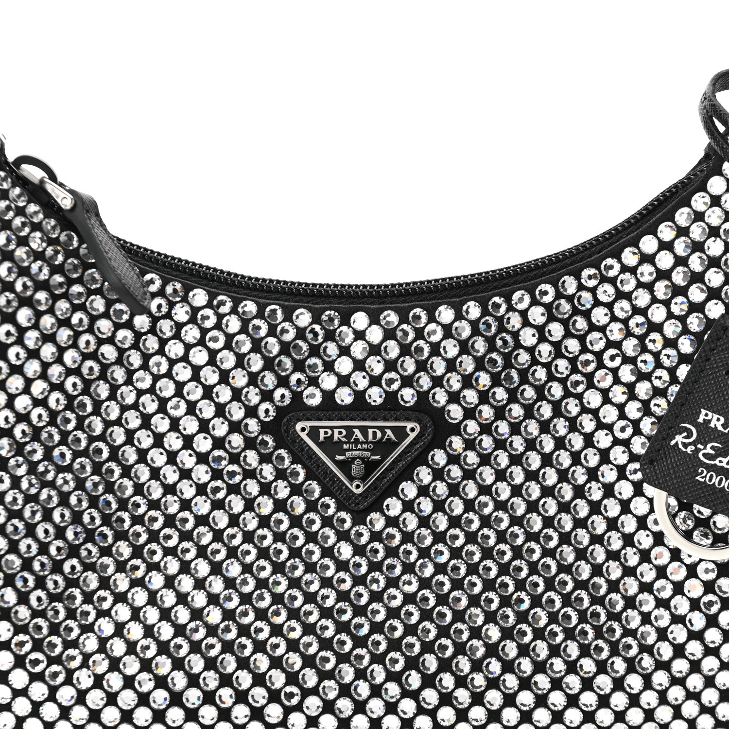 Prada Satin Crystal Mini Re-Edition 2000 Bag Cristal 7 of 10