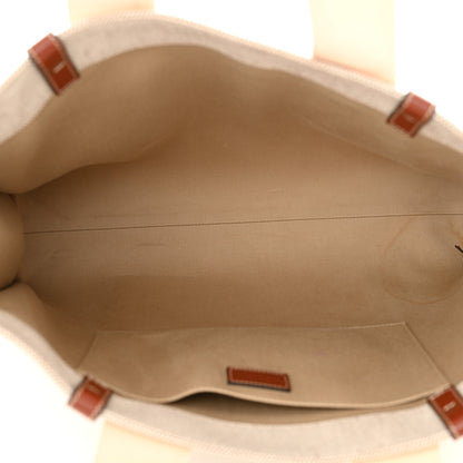 Chloe Cotton Calfskin Large Woody Ribbon Tote White Brown 5 of 12