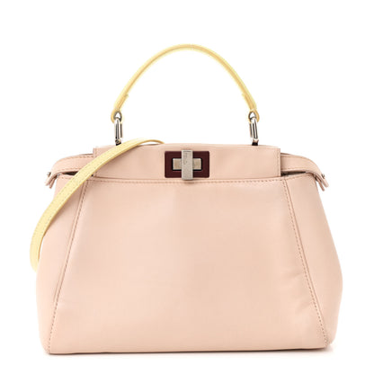 Fendi Nappa Colorblock Mini Peekaboo Iconic Satchel Plaster Banana Grigio Polvere 1 of 11