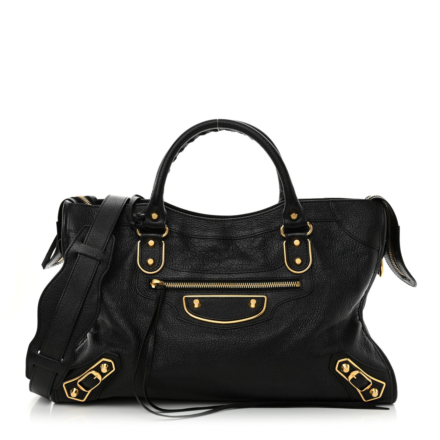Chevre Gold Metallic Edge Hardware City Black