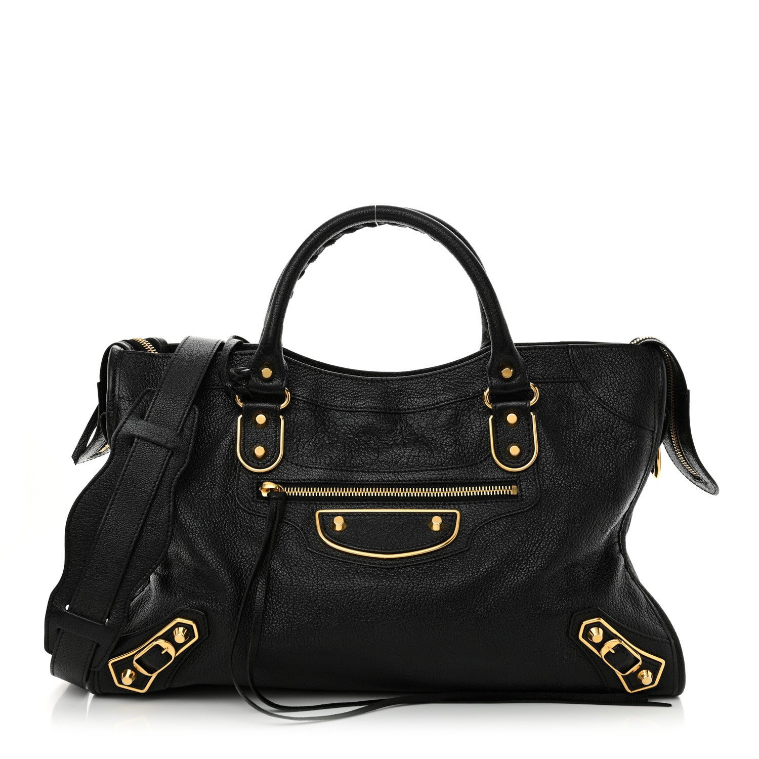Balenciaga Chevre Gold Metallic Edge Hardware City Black 1 of 14