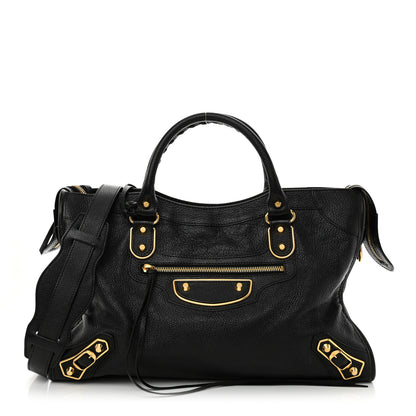 Balenciaga Chevre Gold Metallic Edge Hardware City Black 1 of 14