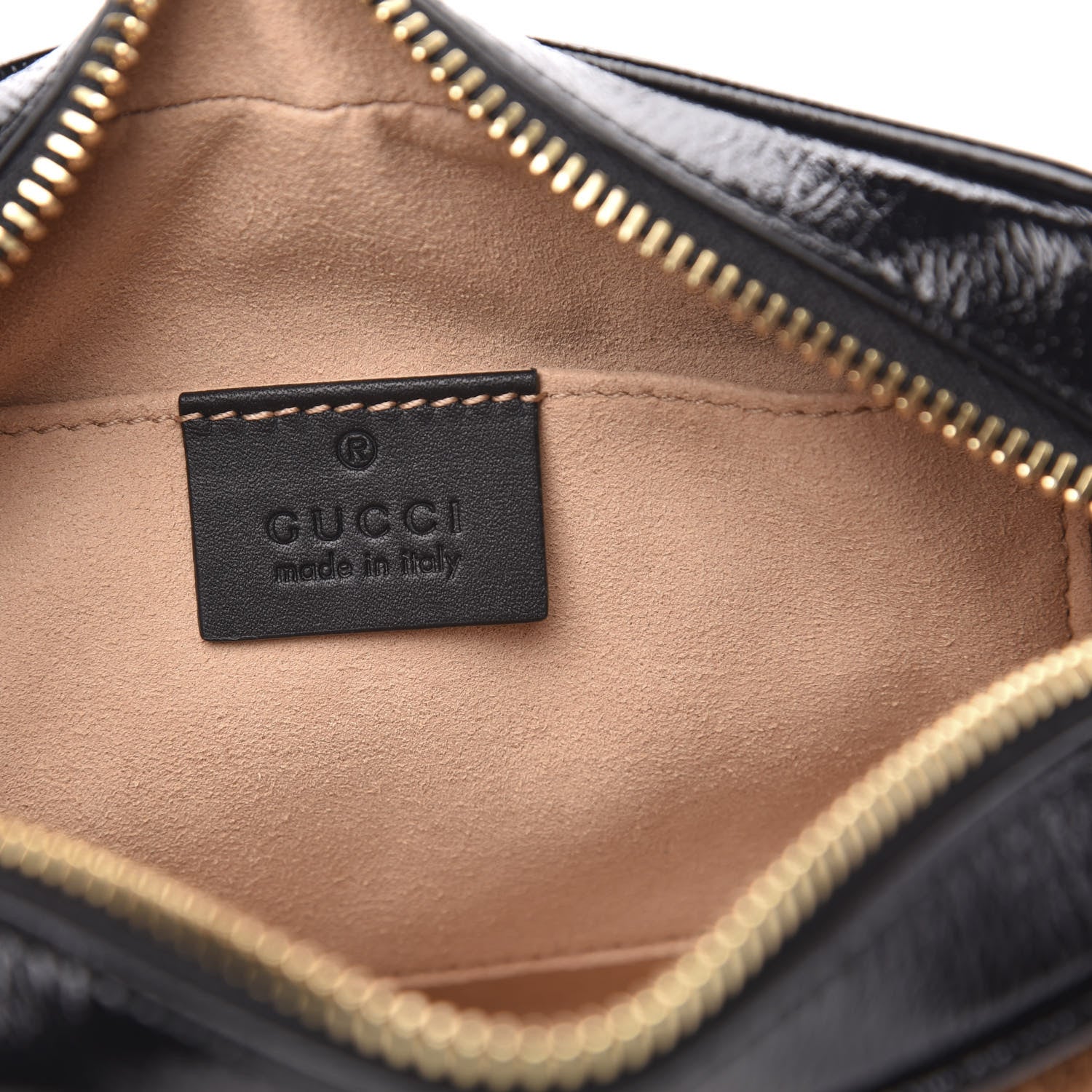 Gucci Suede Patent Web Mini Ophidia Shoulder Bag Nocciola Black 6 of 9
