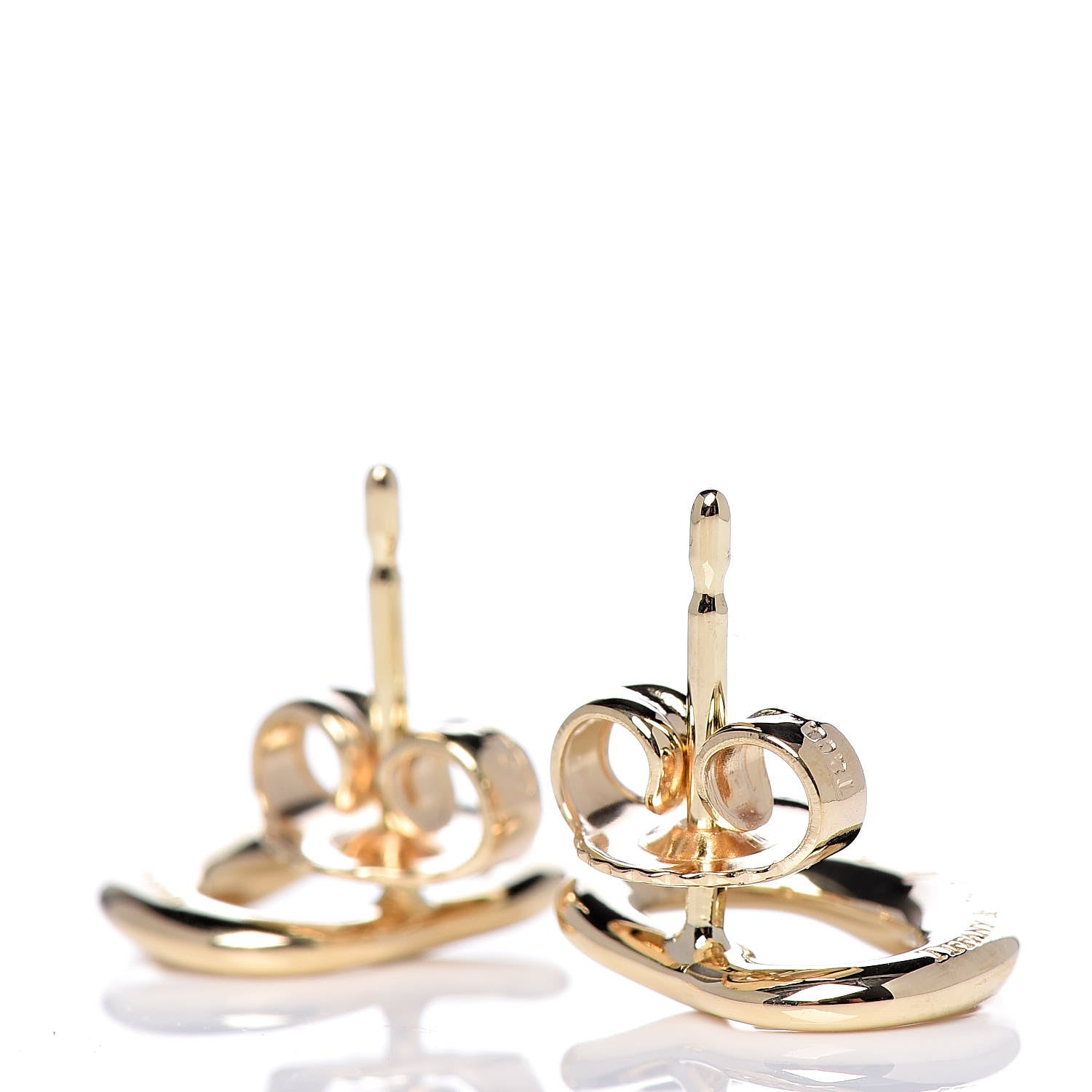 Tiffany 18K Yellow Gold 11mm Elsa Peretti Open Heart Earrings 4 of 4