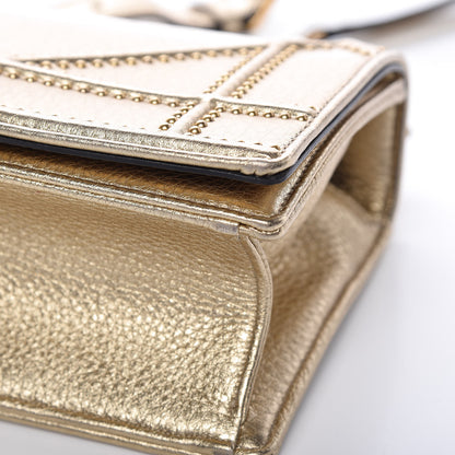 Christian Dior Metallic Calfskin Studded Small Diorama Flap Bag Gold 9 of 12