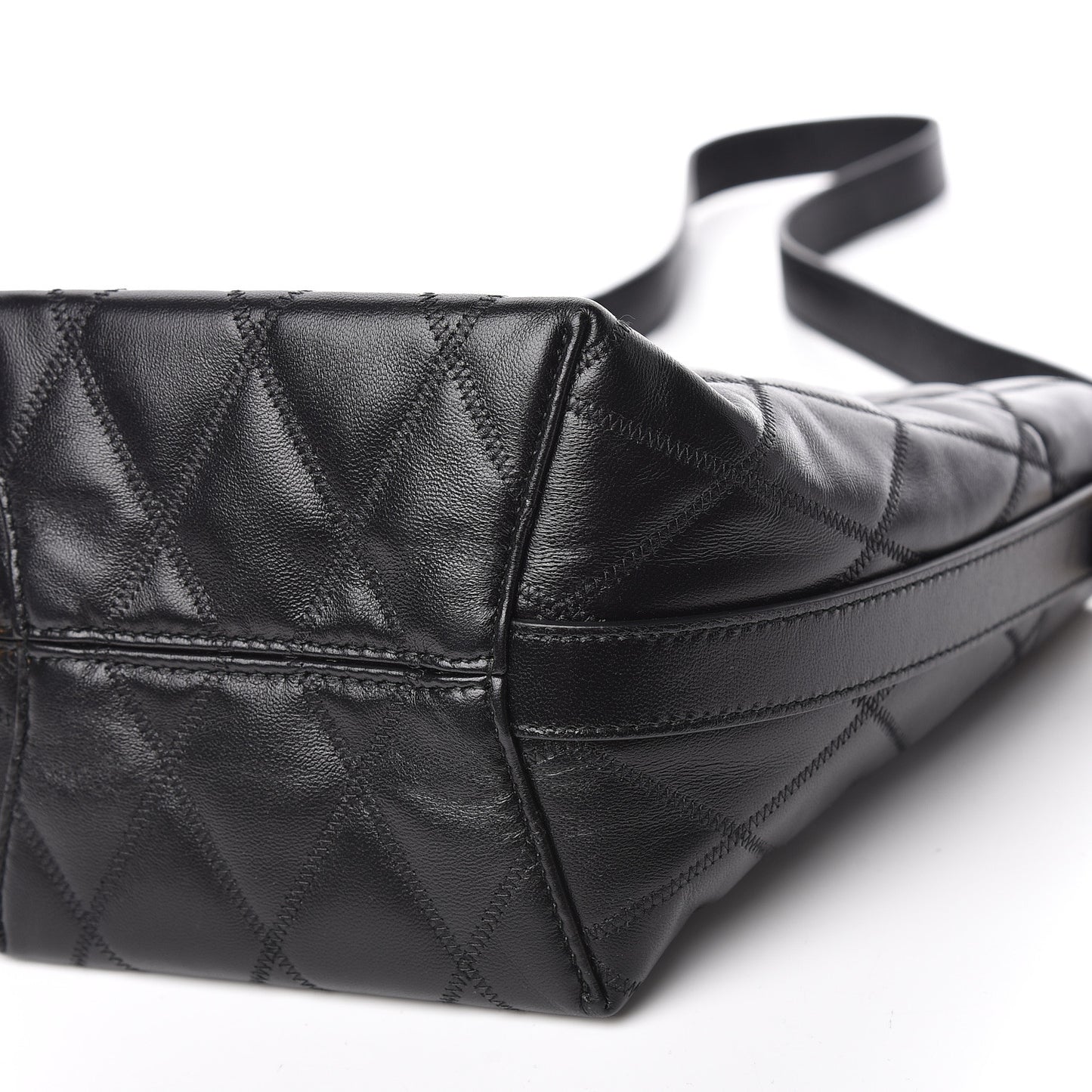 Lambskin Quilted Mini GV Bucket Bag Black