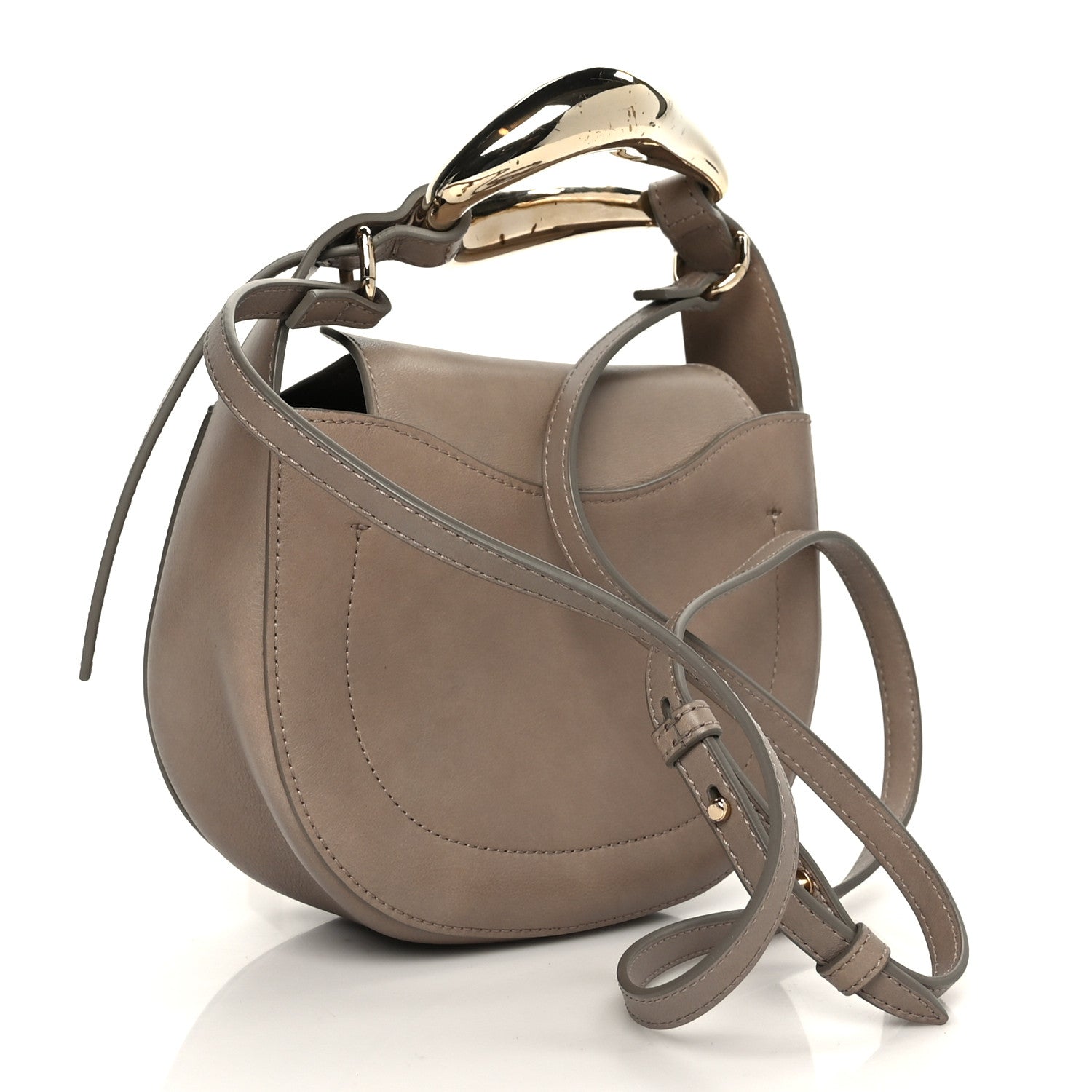 Chloe Small Grain Calfskin Kiss Bag Motty Grey 3 of 10