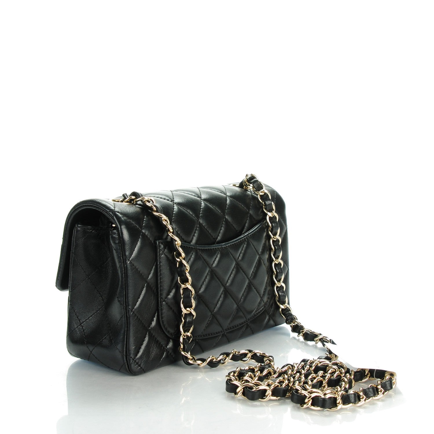 Chanel Lambskin Quilted Mini Rectangular Flap Black 4 of 9