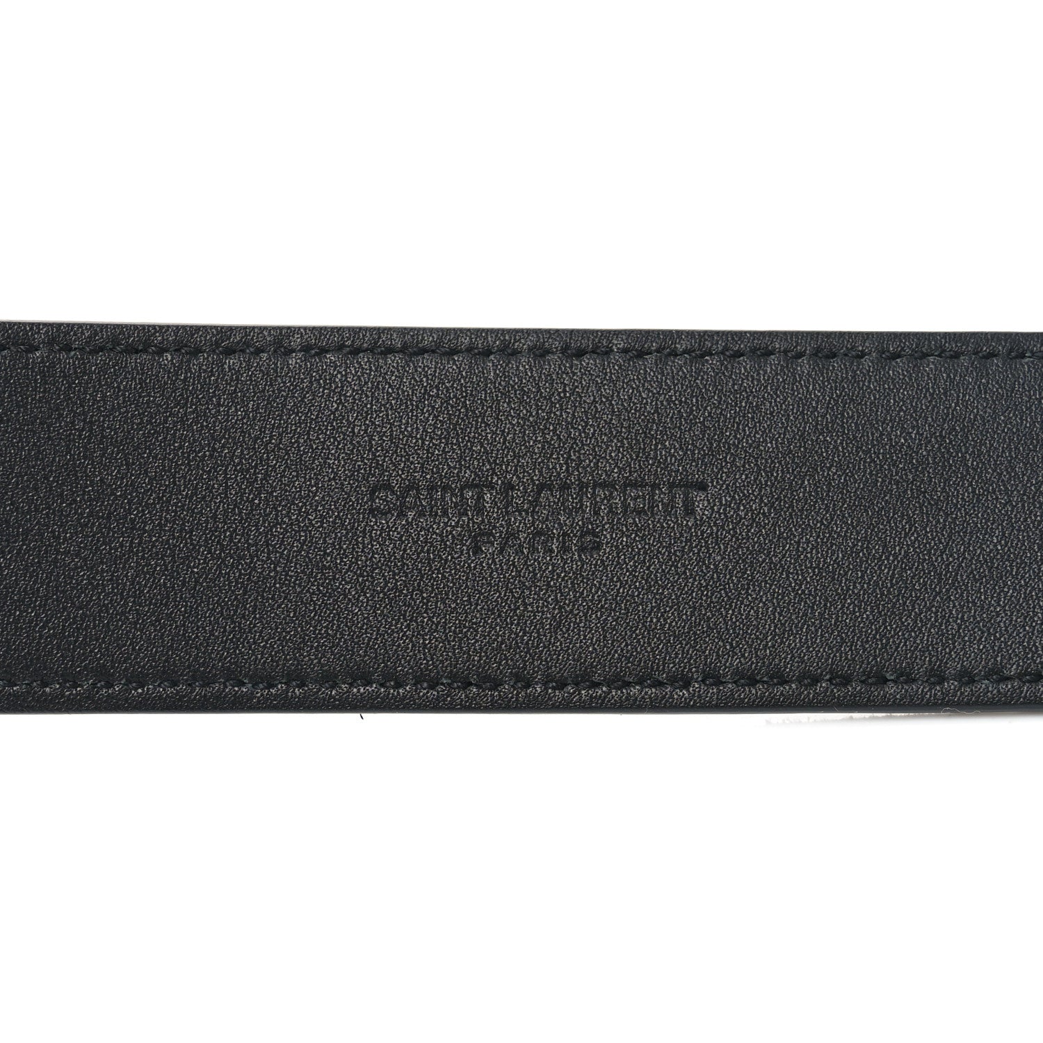 Saint Laurent Suede Calfskin Monogram Square Buckle Belt 80 32 Black 3 of 6