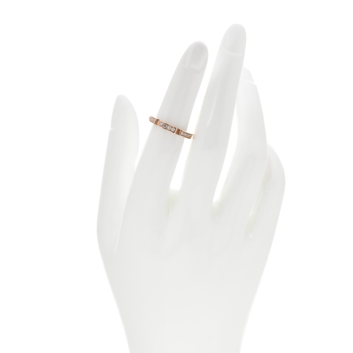 Cartier 18K Pink Gold Diamond Maillon Panthere Half Diamond Wedding Band Ring 49 4.75 2 of 6